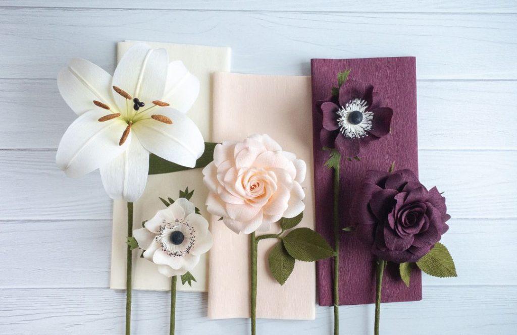 single bloom paper flowers